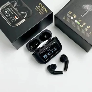 AirPods Pro A9 (Black) β Wireless Bluetooth Earbuds with Dual Noise Reduction (ANC + ENC), Battery Display & Smart Touch Control