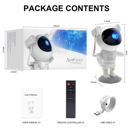 Astronaut Galaxy Star LED Projector Night Light With Remote Control
