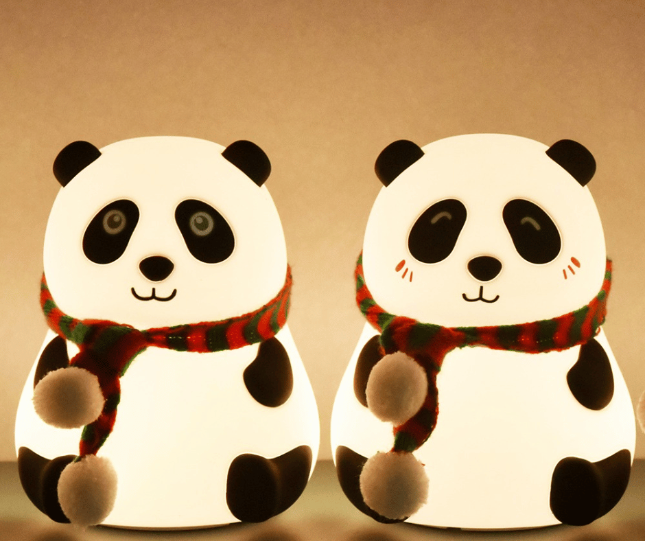 Big Panda Night Light LED Silicone Squishy Animal Lamp for Kids