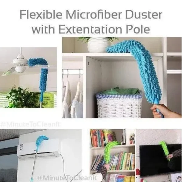 Foldable Multipurpose Microfiber Ceiling Fan Duster with Extendable Handle β 360Β° Rotating Cleaning Brush for Home, Ceiling, Walls & Furniture