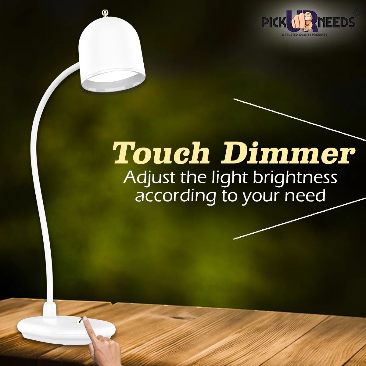 Rechargeable LED Touch Study Table Lamp for Kids | Eye Protection, USB Charging, Dimmable Light for Students & Reading