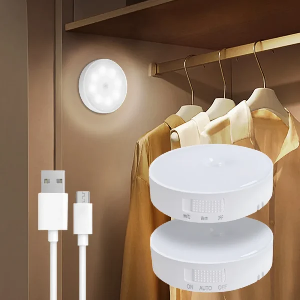 Rechargeable LED Light Motion Sensor Night Light (Pack of 2)
