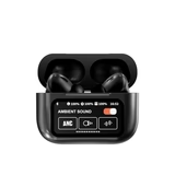 AirPods Pro A9 (Black) – Wireless Bluetooth Earbuds with Dual Noise Reduction (ANC + ENC), Battery Display & Smart Touch Control