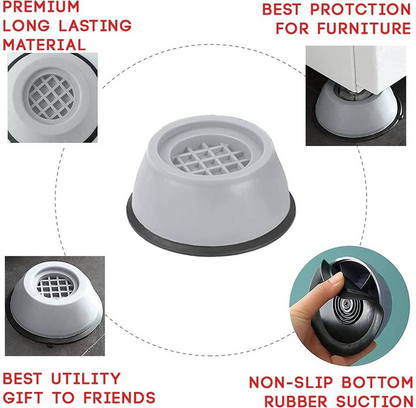 Premium Anti-Vibration Pads (Pack of 4) for Washing Machines, Dryers & Appliances – Heavy-Duty Shock Absorbing Rubber Feet, Noise & Vibration Reduction