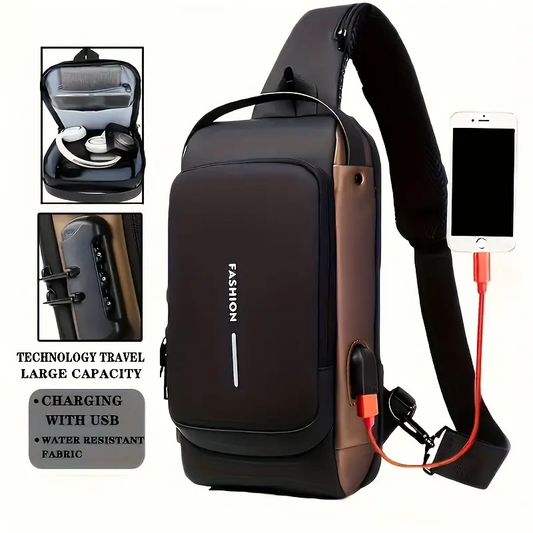 Water Resistant Mens Oxford Cloth Leisure Crossbody Bag