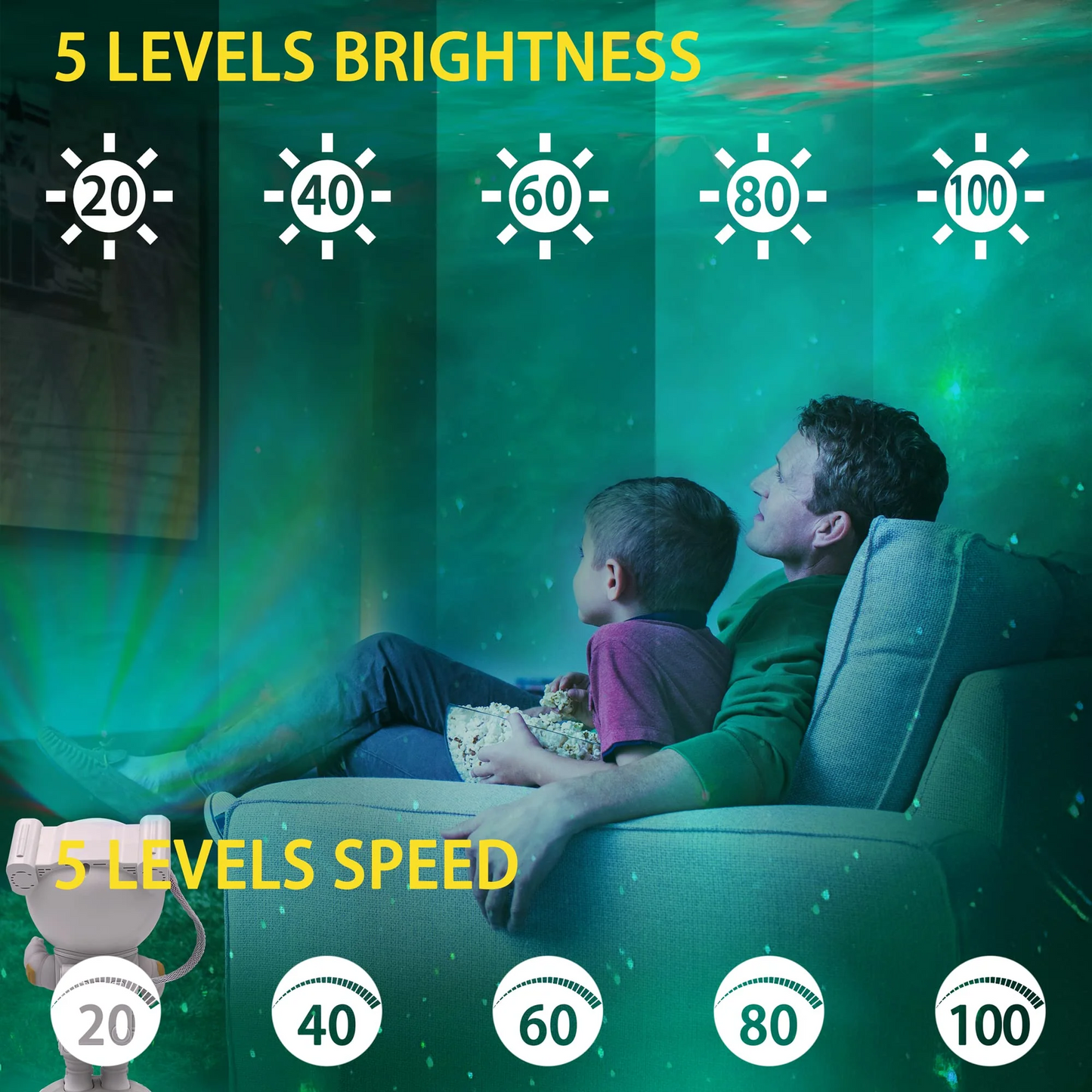 Astronaut Galaxy Star LED Projector Night Light With Remote Control