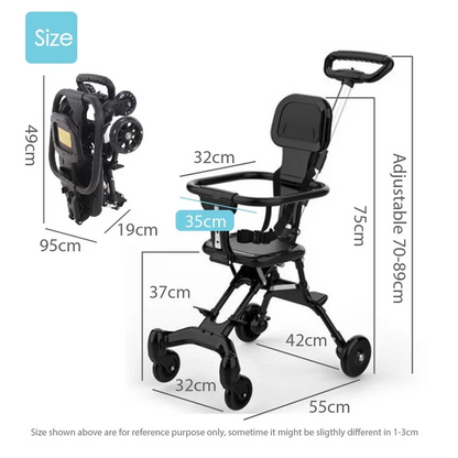 Compact Travel Baby Stroller – Lightweight, Foldable, Airplane Cabin Friendly
