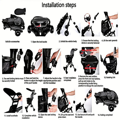 Compact Travel Baby Stroller – Lightweight, Foldable, Airplane Cabin Friendly