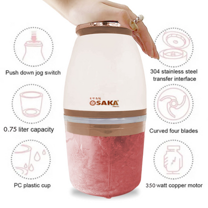 700mL Electric Food Chopper Capsule Cutter – Multi-Function Spin Blender, Ice Grinder, Mixer, Mincer, Masher & Juicer for Kitchen Use