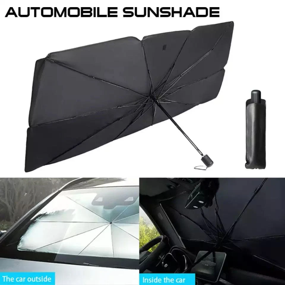 Car Sun Shade Windshield Cover - 31"x52" Black | UV Block & Heat Insulation Fabric for Maximum Sun Protection