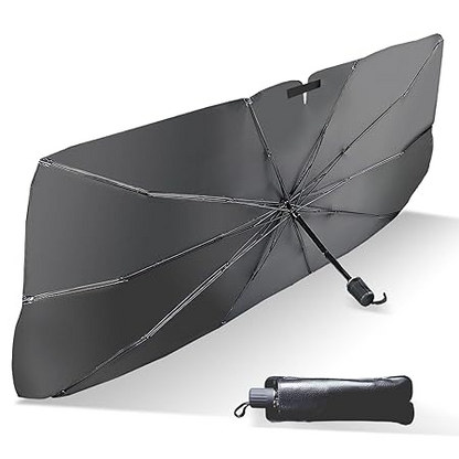 Car Sun Shade Windshield Cover - 31"x52" Black | UV Block & Heat Insulation Fabric for Maximum Sun Protection