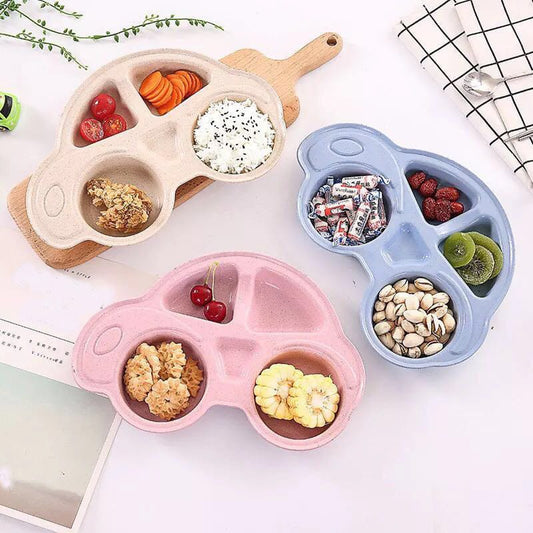 Happier Toddler Infant Baby Dishes Cartoon Car Shape plate