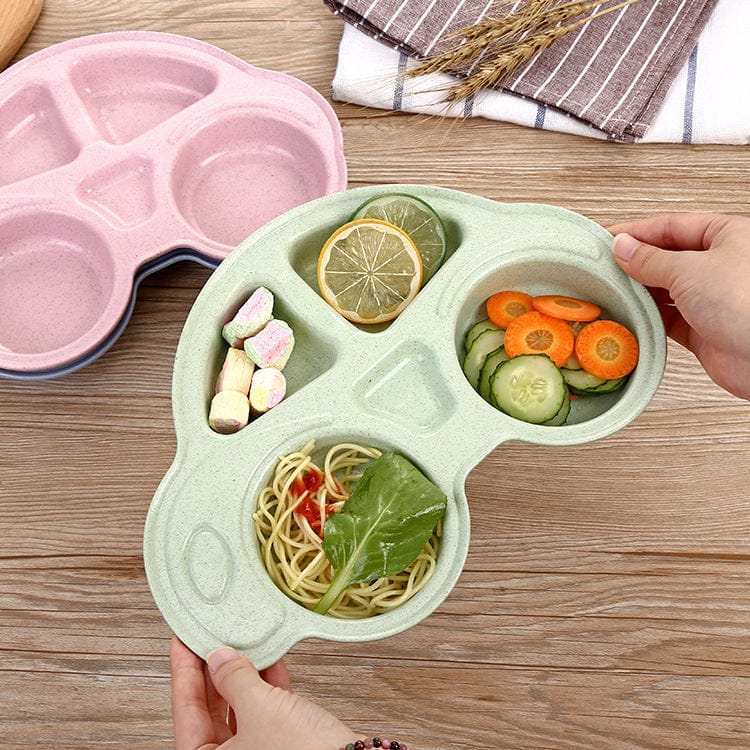 Happier Toddler Infant Baby Dishes Cartoon Car Shape plate