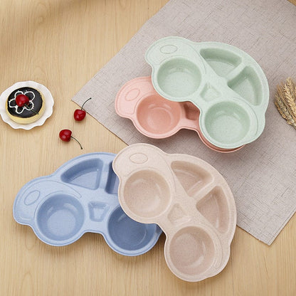 Happier Toddler Infant Baby Dishes Cartoon Car Shape plate