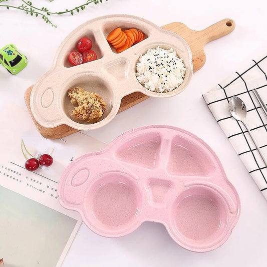 Happier Toddler Infant Baby Dishes Cartoon Car Shape plate