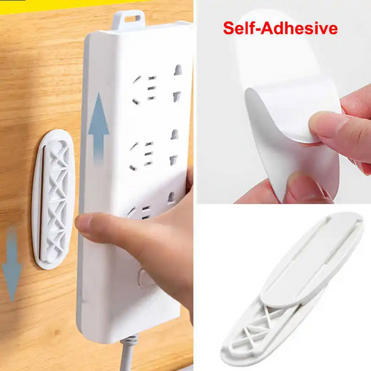 Self-Adhesive Socket Fixer | Power Strip Fixator | Wall-Mounted & Punch-Free Organizer