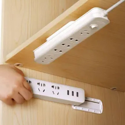 Self-Adhesive Socket Fixer | Power Strip Fixator | Wall-Mounted & Punch-Free Organizer