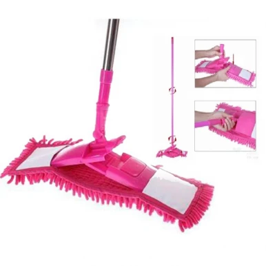 Flat Microfiber Floor Broom with 360° Rotating Head – Adjustable Handle, Washable Mop Pad for Home, Office & Wet/Dry Cleaning