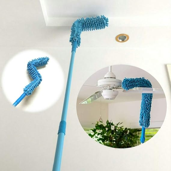 Foldable Multipurpose Microfiber Ceiling Fan Duster with Extendable Handle – 360° Rotating Cleaning Brush for Home, Ceiling, Walls & Furniture