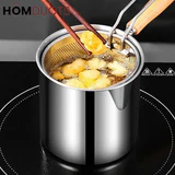 Stainless Steel Deep Frying Pot with Oil Draining Rack & Lid