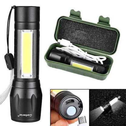 LED Torch Rechargeable, Super Bright Adjustable Focus Flashlight