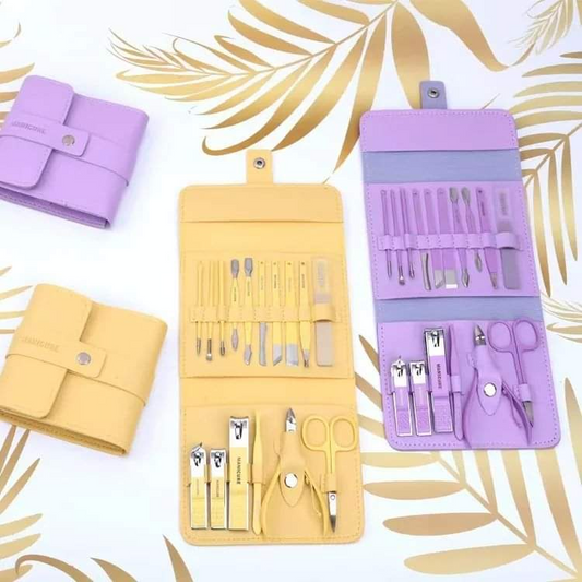 16-piece manicure pedicure set with case