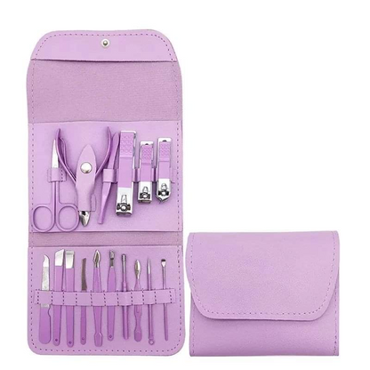 16-piece manicure pedicure set with case