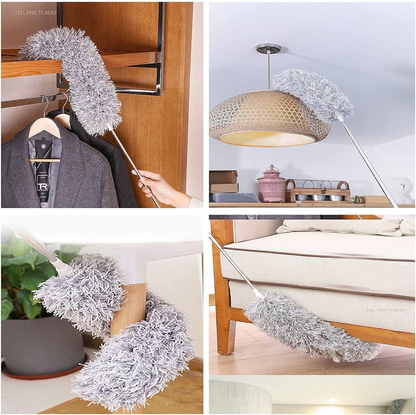 Microfiber Feather Flexible Duster Kit with 30-100 Inches Telescoping Extension Pole