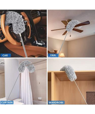Microfiber Feather Flexible Duster Kit with 30-100 Inches Telescoping Extension Pole