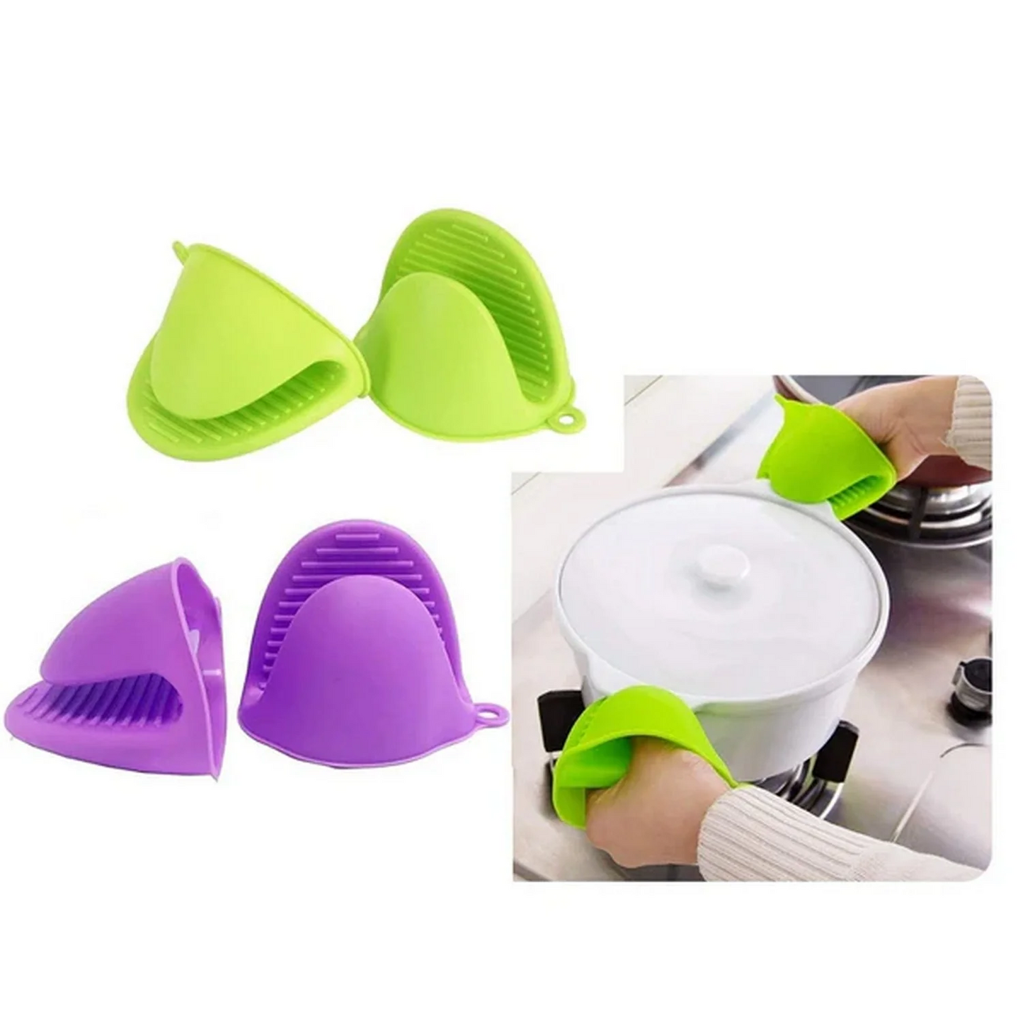 Silicone Oven Mitts Heat Resistant  (Pair 1) Non-Slip Pot Holders for Kitchen, BBQ & Baking – Waterproof Cooking Gloves (1 Pair)