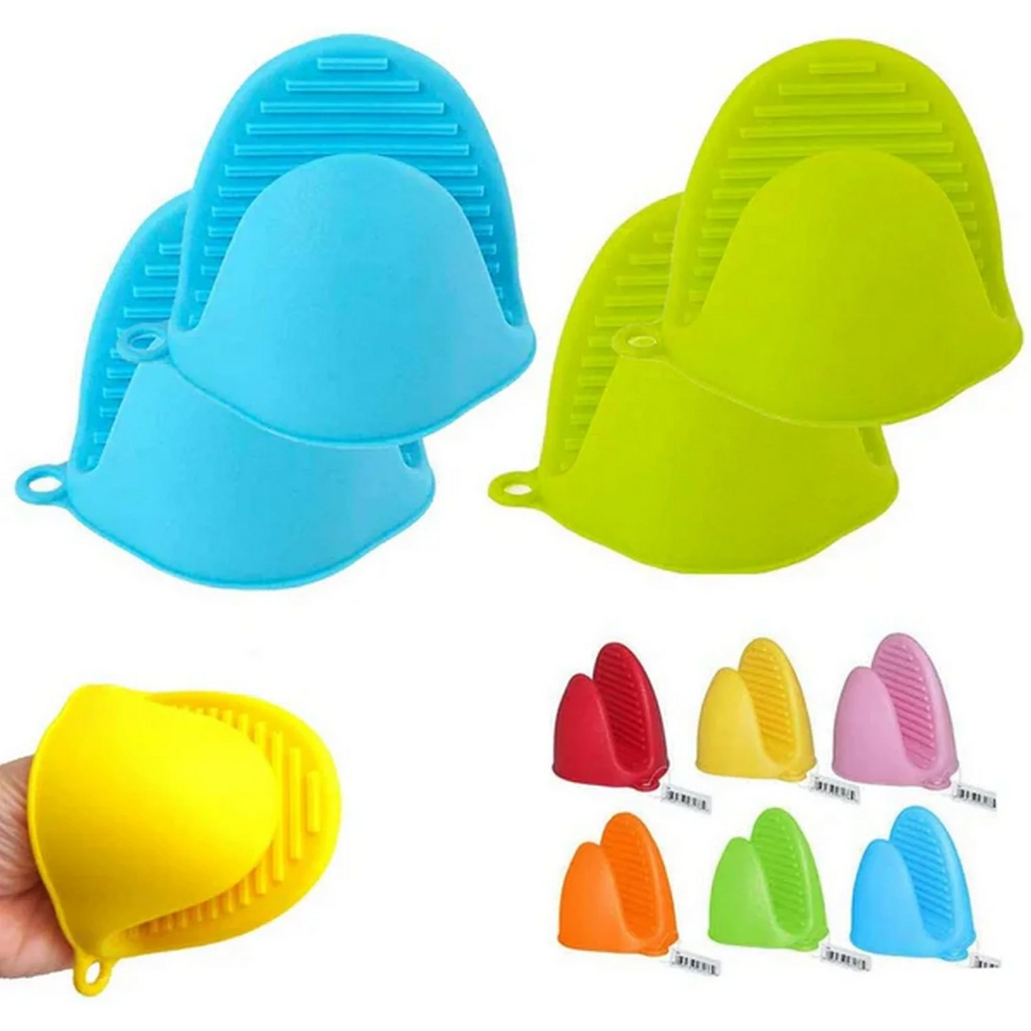 Silicone Oven Mitts Heat Resistant  (Pair 1) Non-Slip Pot Holders for Kitchen, BBQ & Baking – Waterproof Cooking Gloves (1 Pair)