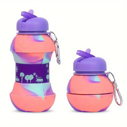 Collapsible BPA-Free Silicone Football Water Bottle - 550 ML