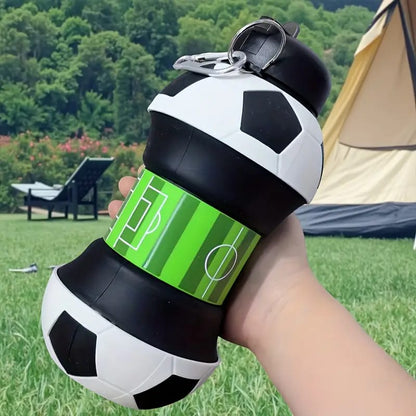 Collapsible BPA-Free Silicone Football Water Bottle - 550 ML