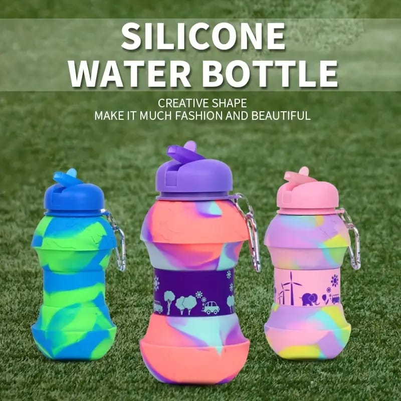 Collapsible BPA-Free Silicone Football Water Bottle - 550 ML