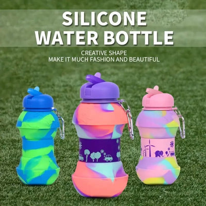 Collapsible BPA-Free Silicone Football Water Bottle - 550 ML