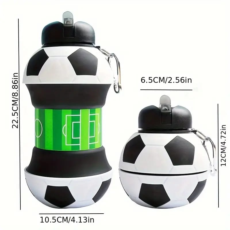 Collapsible BPA-Free Silicone Football Water Bottle - 550 ML