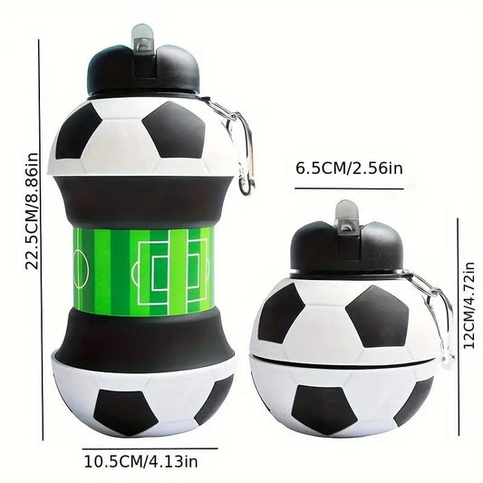 Collapsible BPA-Free Silicone Football Water Bottle - 550 ML