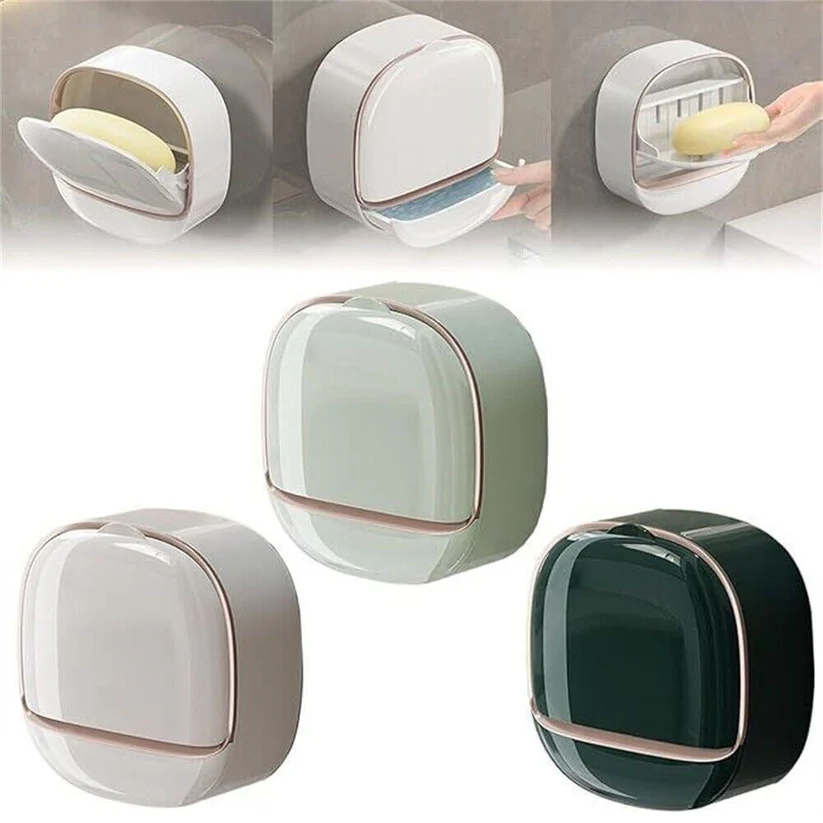 Wall Mounted Soap Box With Flip Cover