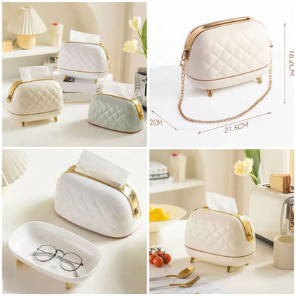 Luxury Handbag Style Tissue Box Holder