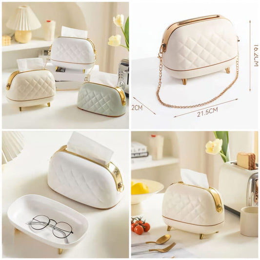 Luxury Handbag Style Tissue Box Holder