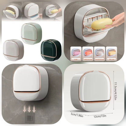 Wall Mounted Soap Box With Flip Cover