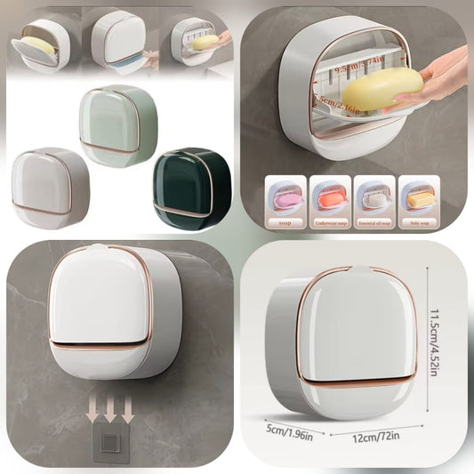 Wall Mounted Soap Box With Flip Cover