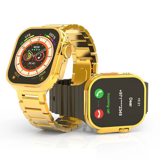 HK9 Ultra Smart Watch Gold Edition – Luxury AMOLED Display, Bluetooth Calling, Fitness Tracker & Long Battery Life