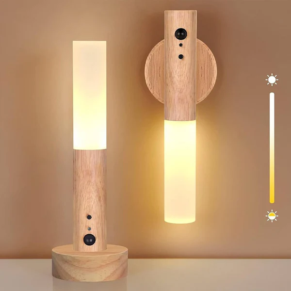 Ai Intelligent 2in1 Motion Induction Wooden Shade Self Adhesive Tube Light