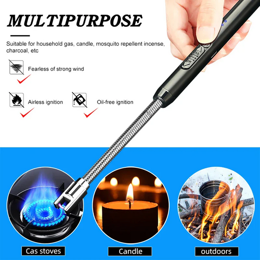 🔥 USB Electric Plasma Lighter Windproof | Flameless | Rechargeable via USB