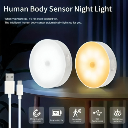 Rechargeable LED Light Motion Sensor Night Light (Pack of 2)