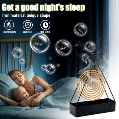 Pack Of 3- Coil Insense Burner| Mosquito Coils Holder Full Metal Triangular | Hanging Coil Tray Ash Catcher Storage