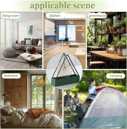 Pack Of 3- Coil Insense Burner| Mosquito Coils Holder Full Metal Triangular | Hanging Coil Tray Ash Catcher Storage