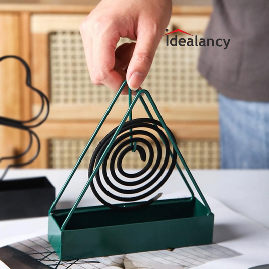 Mosquito Coils Holder Full Metal Triangular |Mosquito Coil Insense Burner| Hanging Coil Tray Ash Catcher Storage