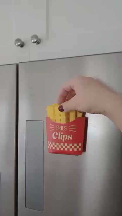 12 Pcs French Fries Sealing Clips with Fridge Magnet